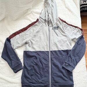 WINTER SALE ** Nike Gray and Blue Zip Up Sweater